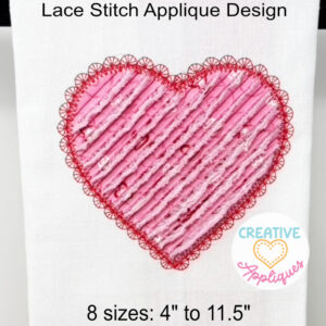 Chenille Heart Lace Applique Design