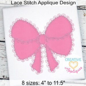 Big Bow Lace Applique Design