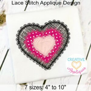 Triple Heart Lace Applique Design