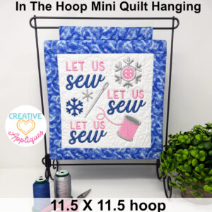 Let Us Sew Mini Hanging Embroidery Design 11.5 x 11.5