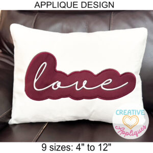 Love Script Applique Design