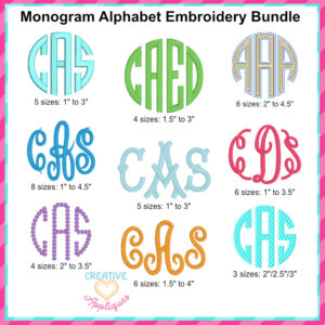 STITCH IT INTERNATIONAL EXCLUSIVE BUNDLE - Monogram Alphabet Embroidery Font Set
