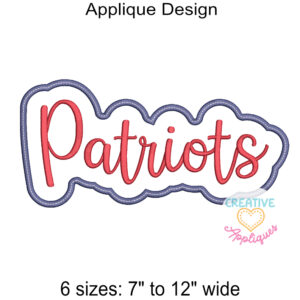 Patriots Satin Applique Design