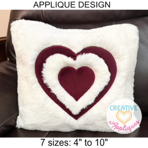 Triple Heart Applique Design
