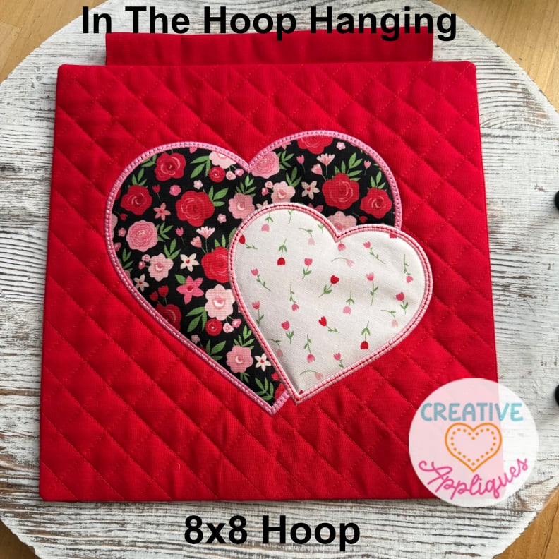 Hearts Mini Hanging Embroidery Design 8x8 - Image 3