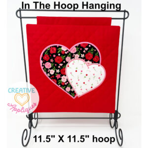 Hearts Mini Hanging Embroidery Design 11.5 x 11.5