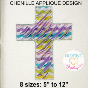 Chenille Cross Bean Stitch Applique Design
