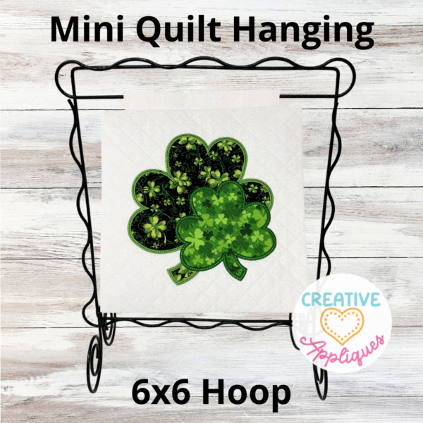 Shamrocks Mini Hanging Embroidery Design 6x6