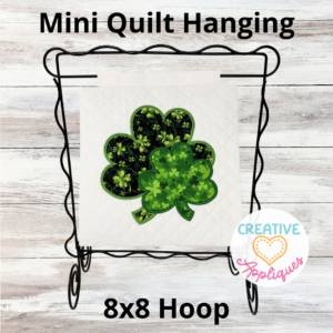Shamrocks Mini Hanging Embroidery Design 8x8