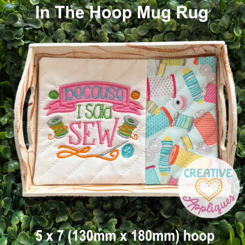 Sewing Mug Rug In The Hoop Design Set - Image 3