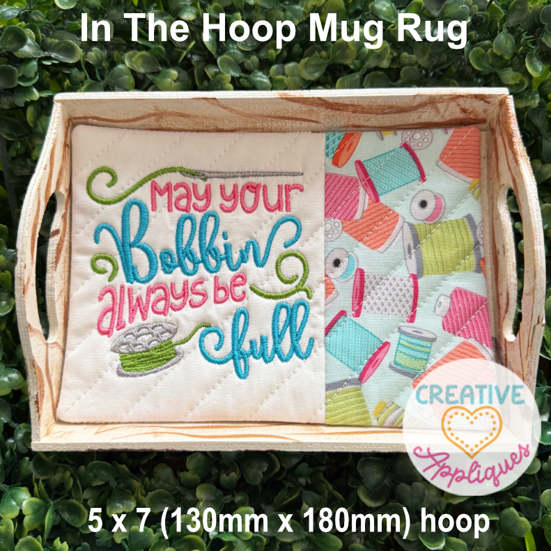 Sewing Mug Rug In The Hoop Design Set - Image 4