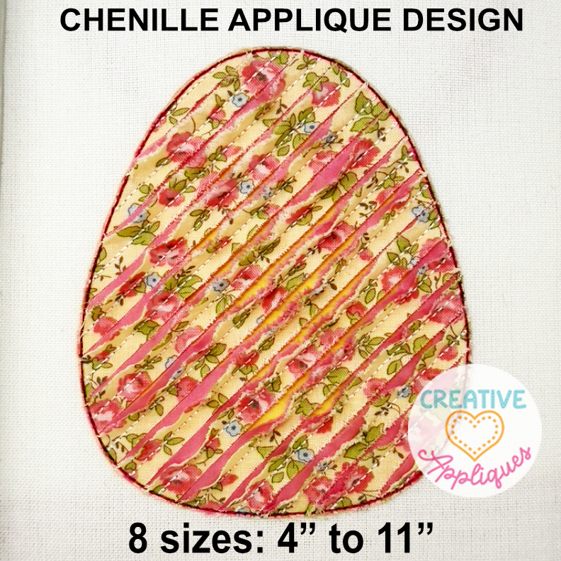 Chenille Egg Bean Stitch Applique Design
