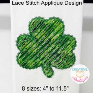 Chenille Shamrock Lace Applique Design