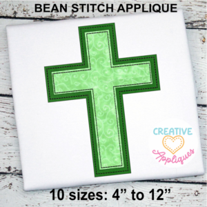 Cross Bean Double Applique Design