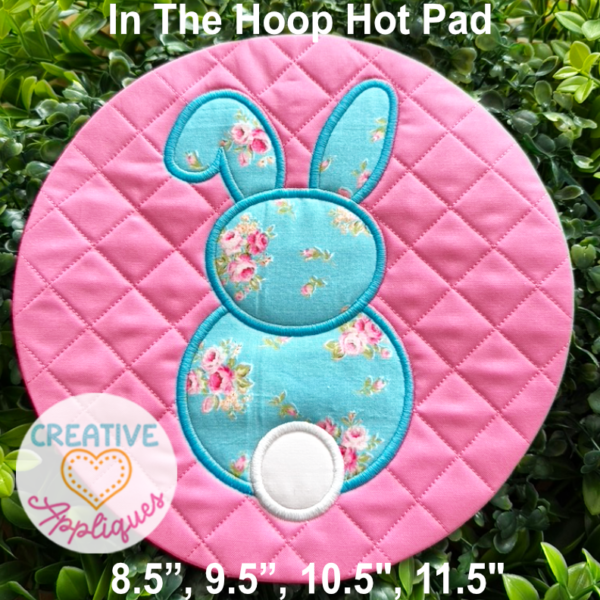 Rabbit Round Hot Pads In the Hoop Design