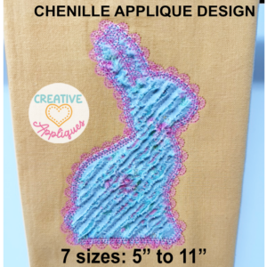 Chenille Rabbit Lace Applique Design