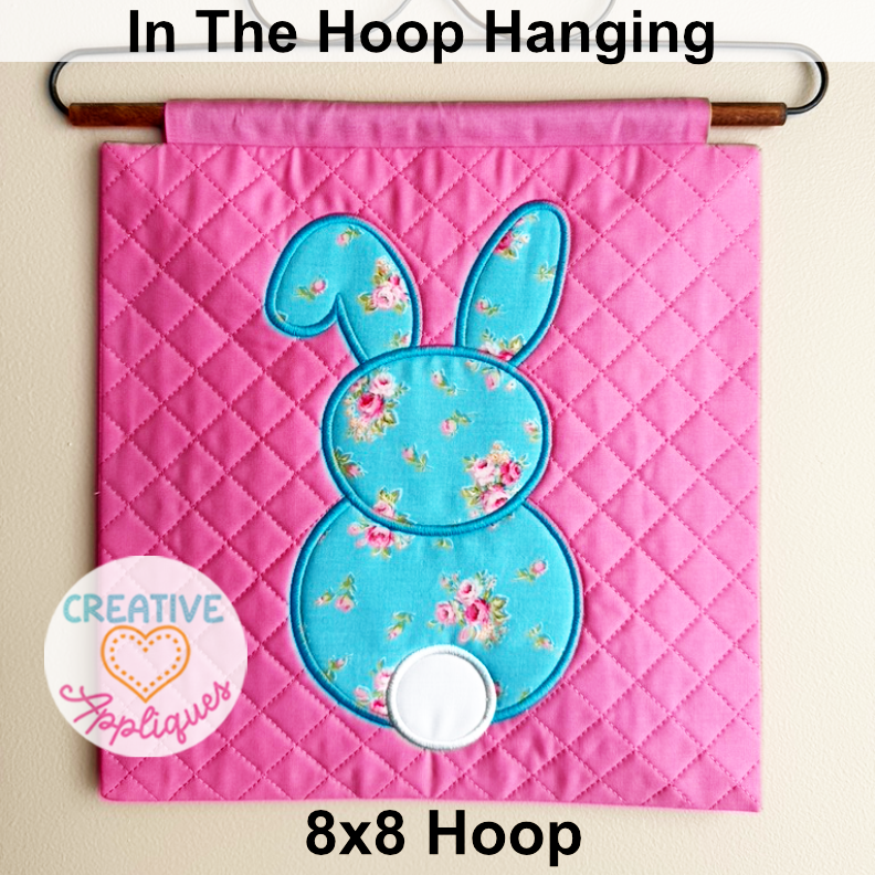 Rabbit Mini Hanging Embroidery Design 8x8 - Image 1
