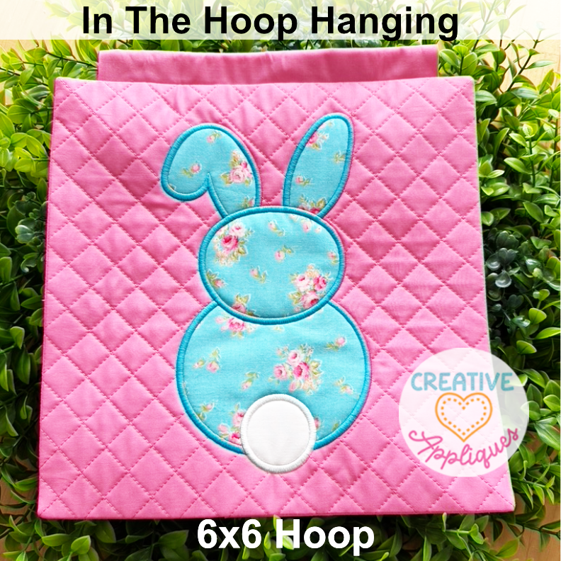 Rabbit Mini Hanging Embroidery Design 6x6 - Image 1