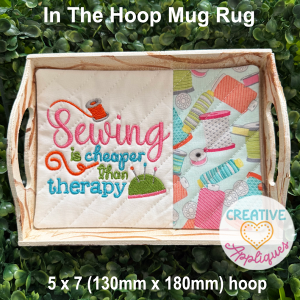 Sewing Mug Rug In The Hoop Design Set