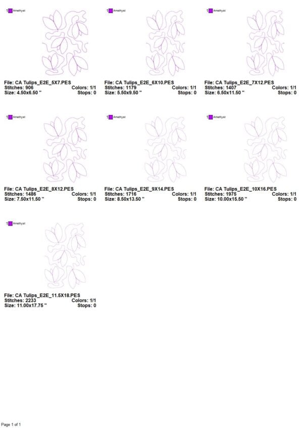 Tulips Edge to Edge Embroidery Design