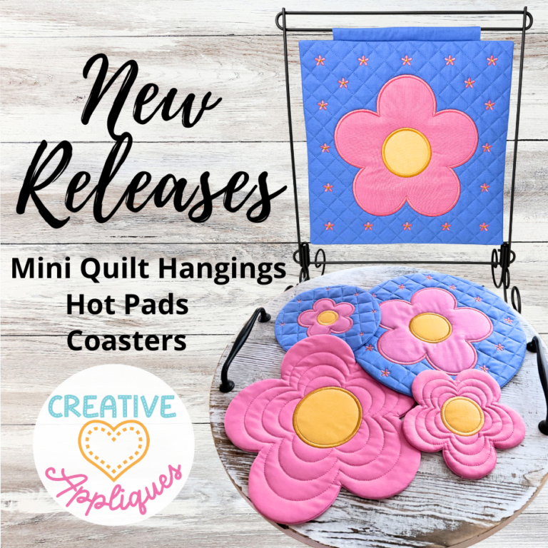 Flower Hot Pads, Coasters, & Mini Quilt Hangings