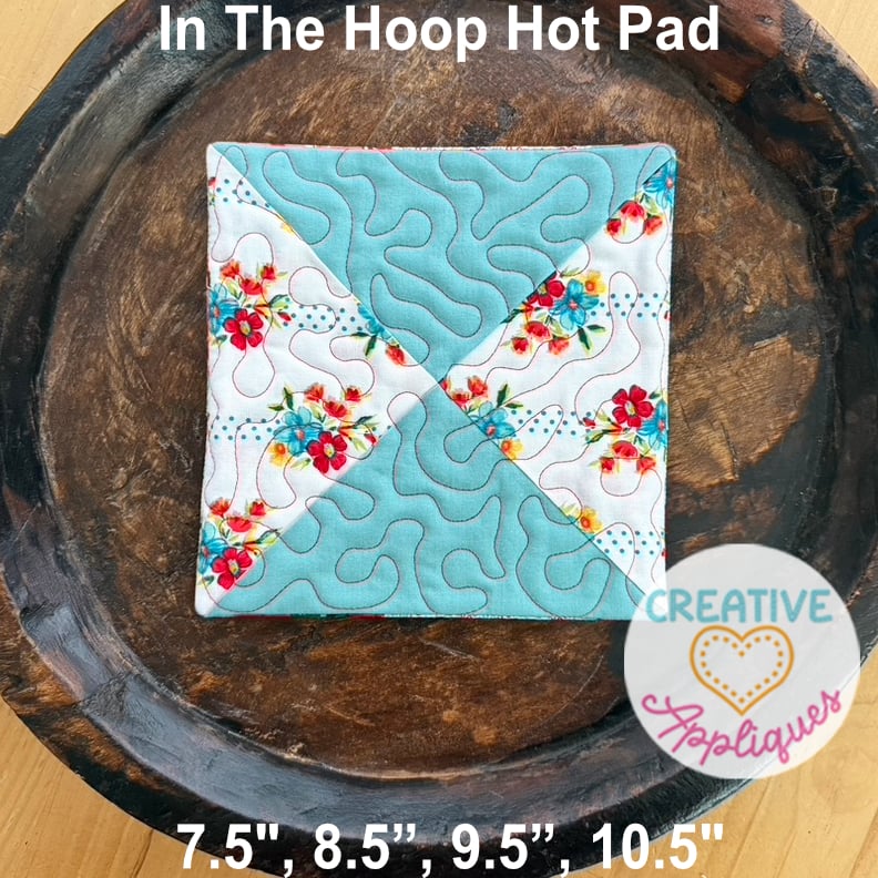 Diagonal 5 Fabric Hot Pads In the Hoop Design - Image 2