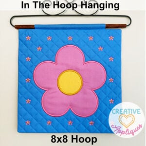 Flowers Mini Hanging Embroidery Design 8x8