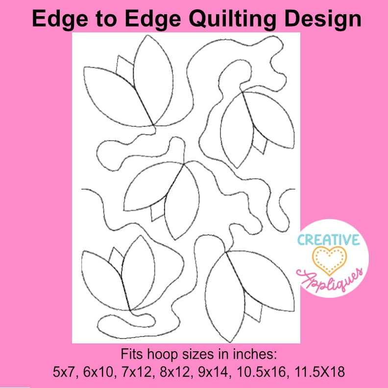 Tulips Edge to Edge Embroidery Design - Image 1