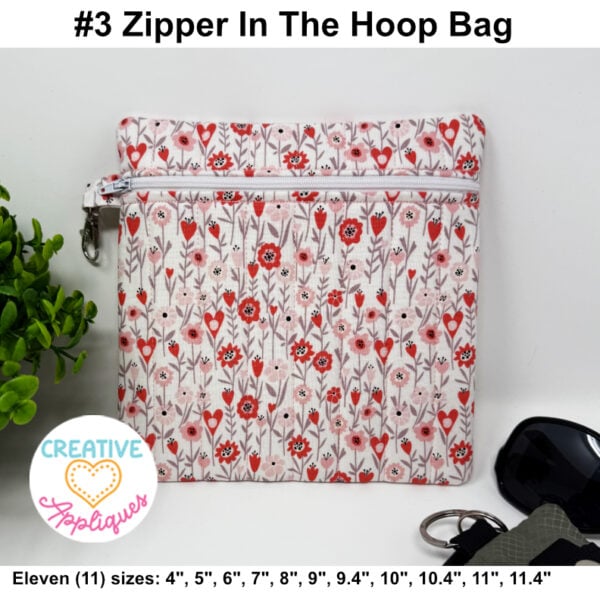 #3 Square Zipper Bag In The Hoop Design