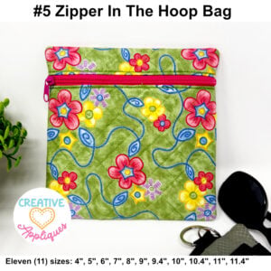 #5 Square Zipper Bag In The Hoop Design