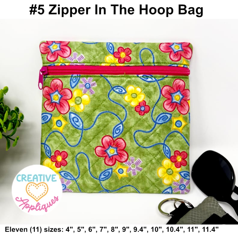 #5 Square Zipper Bag In The Hoop Design - Image 1