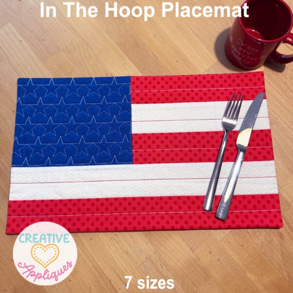 Flag Placemat In the Hoop Design
