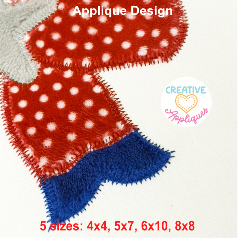 Zigzag Stitch Patriotic Bow Applique Design - Image 2