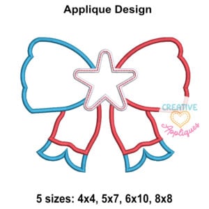 Patriotic Bow Applique Design