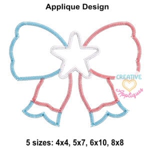 Zigzag Stitch Patriotic Bow Applique Design