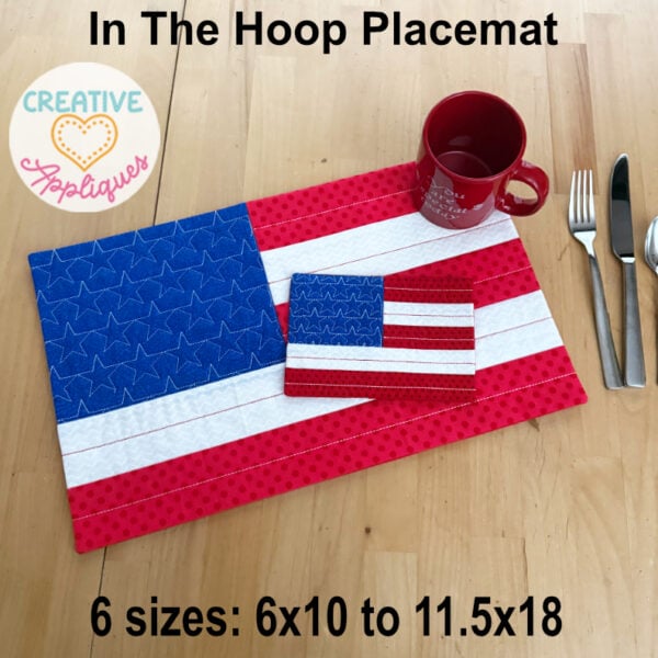Flag Placemat In the Hoop Design