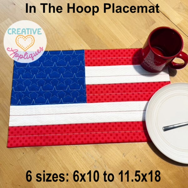 Flag Placemat In the Hoop Design