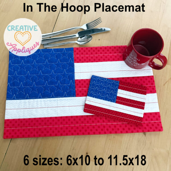 Flag Placemat In the Hoop Design