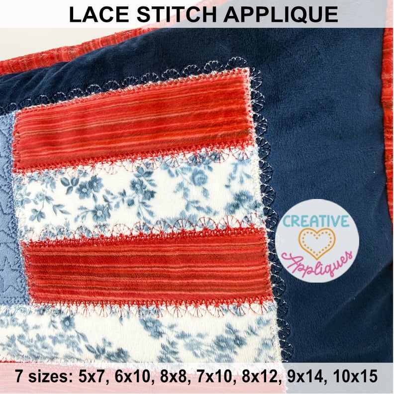 Lace Stitch Flag Applique Design - Image 3