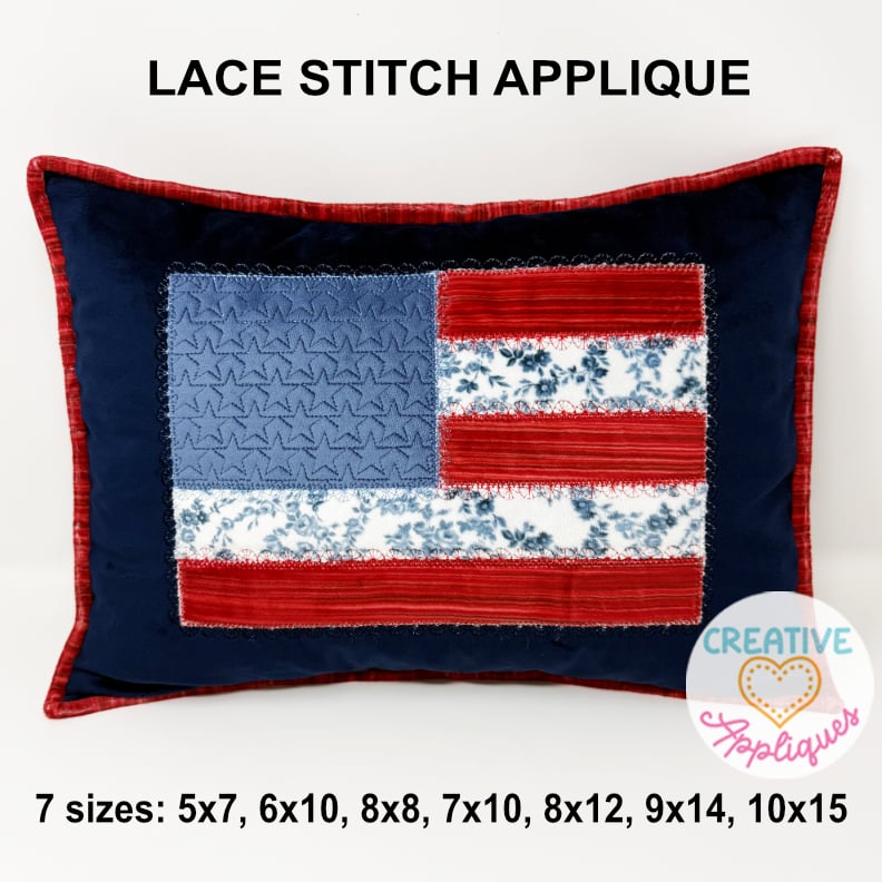 Lace Stitch Flag Applique Design - Image 4
