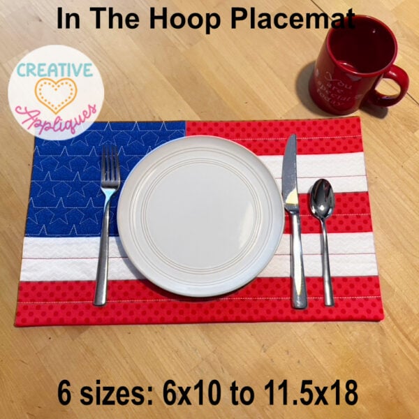 Flag Placemat In the Hoop Design