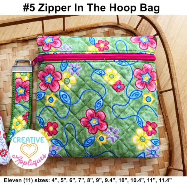 #5 Square Zipper Bag In The Hoop Design
