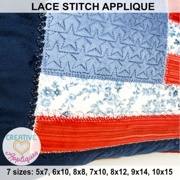 Lace Stitch Flag Applique Design