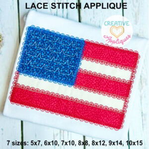 Lace Stitch Flag Applique Design