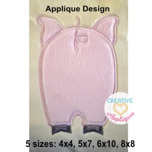 Pig Butt Applique Design