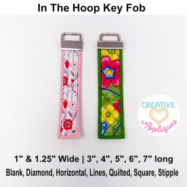 Satin Flat Key Fob Set In The Hoop Design