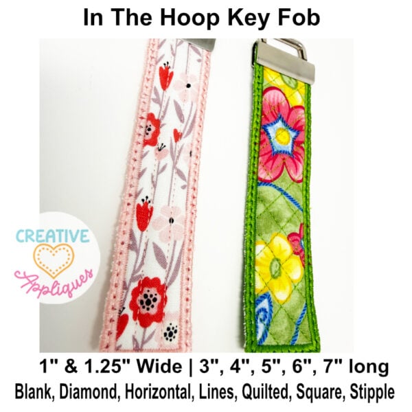 Satin Flat Key Fob Set In The Hoop Design