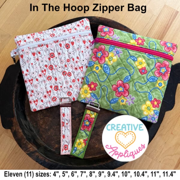 #3 Square Zipper Bag In The Hoop Design