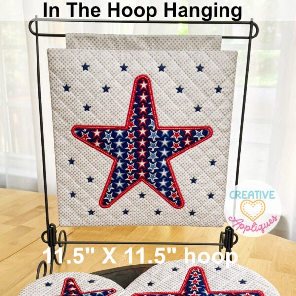 Stars Mini Hanging Embroidery Design 11.5 x 11.5