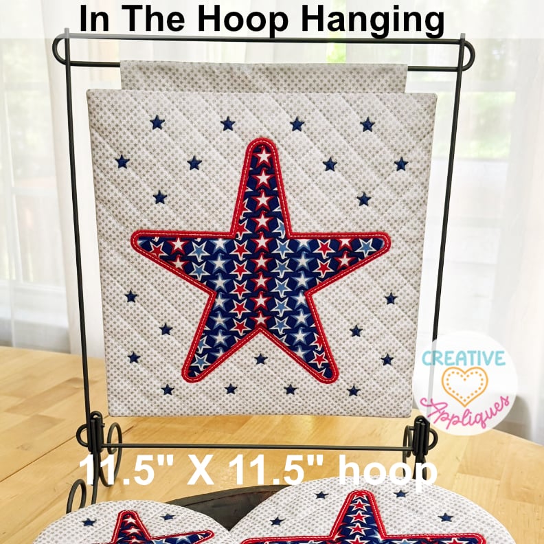 Stars Mini Hanging Embroidery Design 11.5 x 11.5 - Image 1